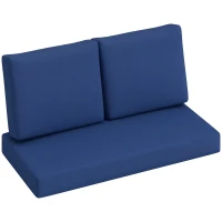 Outsunny 2 Seater 5" Thick Outdoor Seat Cushions with 7" Backrest, Loveseat Outdoor Furniture Cushions, Navy Blue(m-9)