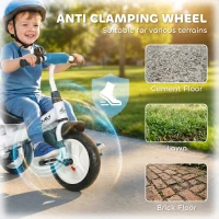 Qaba 6 in 1 Tricycle for Toddler 1-5 Years with Parent-Push Handle, Blue(m-6)
