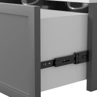 PawHut Elevated Dog Bowls Raised Pet Feeding Station with Storage 2 Stainless Steel Bowls, 23.6"x11.8" x14.2", Grey(m-9)