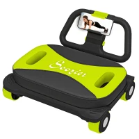 Soozier Ab Wheel Roller, Automatic Rebound Abdominal Wheel, Core Training Equipment with Phone Holder and Foldable Handle(m-9)