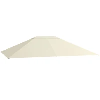 Outsunny 10' x 13' Gazebo Replacement Canopy Cover, Gazebo Roof Replacement (TOP COVER ONLY), Cream White(m-9)