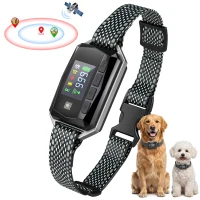 PawHut GPS Dog Training Collar IP67 Waterproof E Collar Remote Rechargeable Black(m-11)