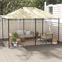 Outsunny 10' x 13' Gazebo Replacement Canopy Cover, Gazebo Roof Replacement (TOP COVER ONLY), Cream White(m-8)