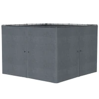 Outsunny Gazebo Curtains, 10' x 10' Universal Replacement Privacy Curtain, 4-Panels Sidewall with Hooks/C-Rings, Slate Grey(m-11)