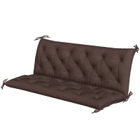 Outsunny 3-Seater Outdoor Bench Swing Chair Replacement Cushions for Patio Garden, Coffee(m-2)