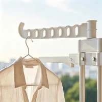 HOMCOM 5-Tier Clothes Drying Rack, Foldable Laundry Drying Rack with Wheels, Side Wings, White(m-11)