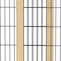 PawHut 41"-71" Wooden Freestanding Pet Gate with Support Feet, for Small Medium Dogs, Natural(m-11)