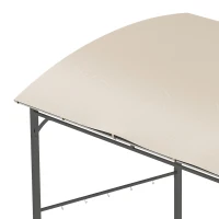 Outsunny 7' x 5' BBQ Grill Gazebo Tent, Garden Grill Canopy with Steel Frame and Hooks, Outdoor Sun Shade, Beige(m-9)