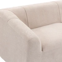 HOMCOM 3 Seater Sofa, Chenille Boneless Cloud Couch with Spring Cushion, Wide and Deep Seat, Beige(m-10)