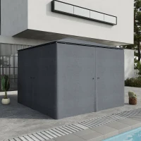 Outsunny Gazebo Curtains, 10' x 10' Universal Replacement Privacy Curtain, 4-Panels Sidewall with Hooks/C-Rings, Slate Grey(m-1)
