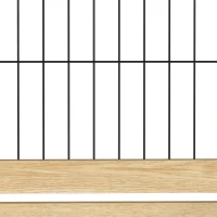 PawHut 41"-71" Wooden Freestanding Pet Gate with Support Feet, for Small Medium Dogs, Natural(m-12)