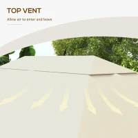 Outsunny 10' x 13' Gazebo Replacement Canopy Cover, Gazebo Roof Replacement (TOP COVER ONLY), Cream White(m-5)