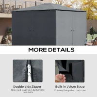 Outsunny Gazebo Curtains, 10' x 10' Universal Replacement Privacy Curtain, 4-Panels Sidewall with Hooks/C-Rings, Slate Grey(m-5)