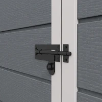 Outsunny 5 x 3FT Garden Shed with Floor, Outdoor Storage Shed with Lockable Door, Window and Vent for Backyard, Patio, Grey(m-10)