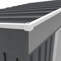 Outsunny 6.5x4FT Galvanised Metal Shed with Foundation Kit, Lockable Garden Tool Storage House with Sliding Doors, Vents, Grey(m-10)