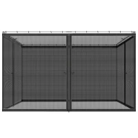 Outsunny Replacement Mosquito Netting for Gazebo 10' x 13' Black Screen Walls for Canopy with Zippers, Black(m-9)
