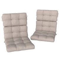 Outsunny 2-Piece Back Seat Cushion Replacement, Outdoor Patio Chair Cushions Set with Ties, Button Tufted, Beige(m-9)