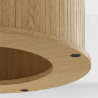 HOMCOM Round Dining Table for 4-6, 47 Inch Kitchen Table with Fluted Pedestal Base, for Kitchen Living Room Dining Room, Natural(m-12)