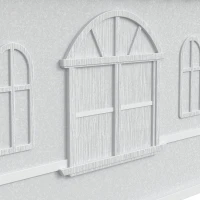 PawHut 26" Plastic Dog House Outdoor with Air Vents, for Small Medium Dogs, Grey(m-12)