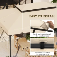 Outsunny 13' x 10' Gazebo Replacement Canopy, Gazebo Top Cover with Double Vented Roof for Garden Patio(TOP ONLY), Cream(m-5)