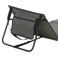 Outsunny Set of 2 Foldable Lounge Chairs with Carry Strap, Adjustable Backrest, Grey(m-11)