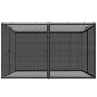 Outsunny Replacement Mosquito Netting for Gazebo 12' x 12' Black Screen Walls for Canopy with Zippers, Black(m-9)