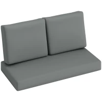 Outsunny 2 Seater 5" Thick Outdoor Seat Cushions with 7" Backrest, Loveseat Outdoor Furniture Cushions, Fade-Resistant Replacement Patio Cushions for Indoor Outdoor, Light Grey(m-9)