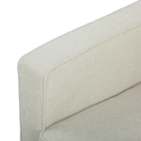 HOMCOM 3 Seater Sofa Upholstered with Padded Cushion Modern Button Tufted Couch with Wood Legs, Cream White(m-9)
