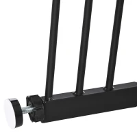 PawHut 29.1''-41.3'' Extra Wide Dog Gate with Cat Door, Stair Pressure Fit, Auto Close, Double Locking, for Doorways, Hallways(m-10)