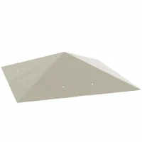 Outsunny 10' x 10' Gazebo Canopy Replacement Cover, Garden Gazebo Roof Replacement, UPF30+, TOP COVER ONLY, Grey(m-9)