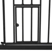 PawHut 29.1''-41.3'' Extra Wide Dog Gate with Cat Door, Stair Pressure Fit, Auto Close, Double Locking, for Doorways, Hallways(m-12)