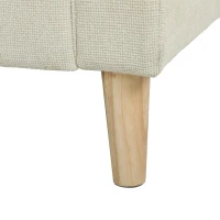 HOMCOM 3 Seater Sofa Upholstered with Padded Cushion Modern Button Tufted Couch with Wood Legs, Cream White(m-11)