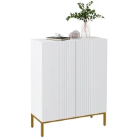 HOMCOM Shoe Storage Cabinet with Adjustable Shelves and Soft-Close Hinges, for 15-20 Pairs of Shoes, White(m-9)