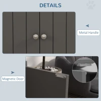 PawHut Elevated Dog Bowls for Large Dogs Pet Feeding Station with Stand, Storage, 2 Stainless Steel Food and Water Bowls, Grey(m-6)