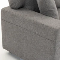 HOMCOM 3 Seater Sofa with Storage Pockets, Modern Upholstered Couch with Pocket Springs, Grey(m-12)