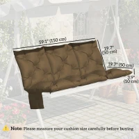Outsunny Bench Cushion Water-Repellent Outdoor Furniture Pad Seater Swing Chair 59.1" x 39.4" Khaki(m-3)
