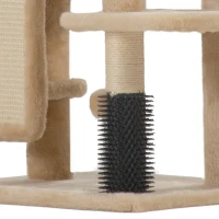 PawHut 41 Inch Cat Tree with Scratching Posts, Cat Bed, Condo, Grooming Brush, Jumping Platforms, Toy Balls, Anti-tip Kit(m-11)