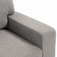 HOMCOM 3 Seater Sofa with Storage Pockets, Modern Upholstered Couch with Pocket Springs, Grey(m-10)