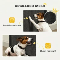PawHut Retractable Dog Gate, 36.6" Tall,  Extends to 55" Wide, Mesh Pet Gate with Single Hand Operation, for Stairs, Doorways(m-6)