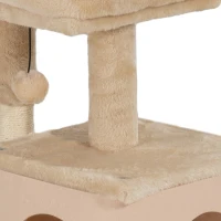 PawHut 41 Inch Cat Tree with Scratching Posts, Cat Bed, Condo, Grooming Brush, Jumping Platforms, Toy Balls, Anti-tip Kit(m-12)