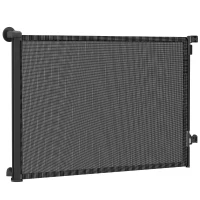 PawHut Retractable Dog Gate, 36.6" Tall,  Extends to 55" Wide, Mesh Pet Gate with Single Hand Operation, for Stairs, Doorways(m-2)