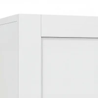 HOMCOM 2-Piece Simple Medicine Cabinet Wall Mounted, Bathroom Wall Cabinet with 2 Doors and Adjustable Shelf Storage, White(m-11)