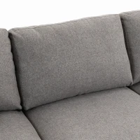 HOMCOM 3 Seater Sofa with Storage Pockets, Modern Upholstered Couch with Pocket Springs, Grey(m-11)