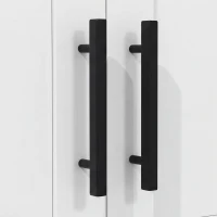 HOMCOM 2-Piece Simple Medicine Cabinet Wall Mounted, Bathroom Wall Cabinet with 2 Doors and Adjustable Shelf Storage, White(m-9)