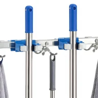 HOMCOM Cleaning Rolling Janitor Cart with Locking Wheels Cleaning Cart with Integrated Drip Tray 4 Casters(m-12)
