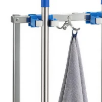 HOMCOM Cleaning Rolling Janitor Cart with Locking Wheels Cleaning Cart with Integrated Drip Tray 4 Casters(m-9)