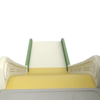 Qaba 5-in-1 Toddler Slide and Swing Set with Adjustable Swing Seat, Climber and Basketball Hoop for Indoor Outdoor, Cream(m-10)