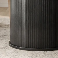 HOMCOM Round Dining Table for 4-6, 47 Inch Kitchen Table with Fluted Pedestal Base, for Kitchen Living Room Dining Room, Black(m-11)