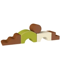 Qaba 5-Piece Foam Climbing Blocks with Non-Slip Bottom, Removable Washable Cover for Crawling or Building, Playroom, Nursery(m-11)