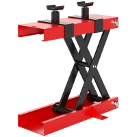 HOMCOM Motorcycle Scissor Lift Jack, 1100 lbs ATV Dirt Bike Stand, 3.7-15.7" Adjustable Height, Red(m-2)